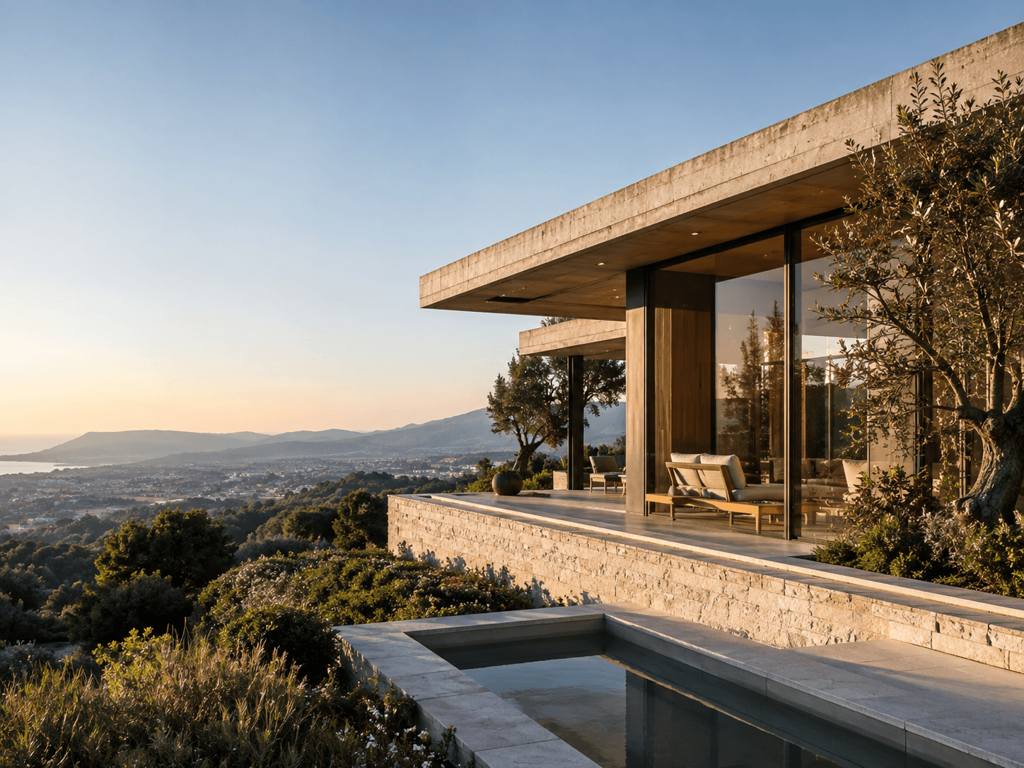 Villa contemporaine en terrasse avec vue sur le territoire